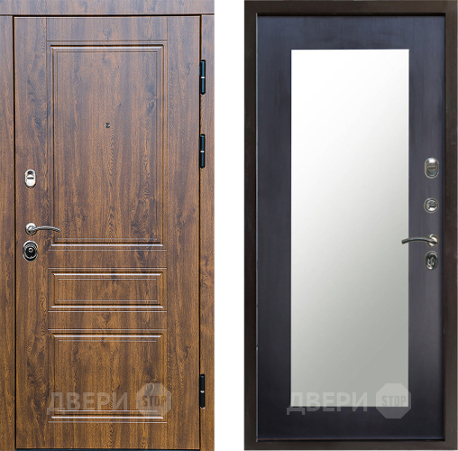 Входная металлическая Дверь Престиж Классика Дуб Зеркло Пастораль Венге в Истра