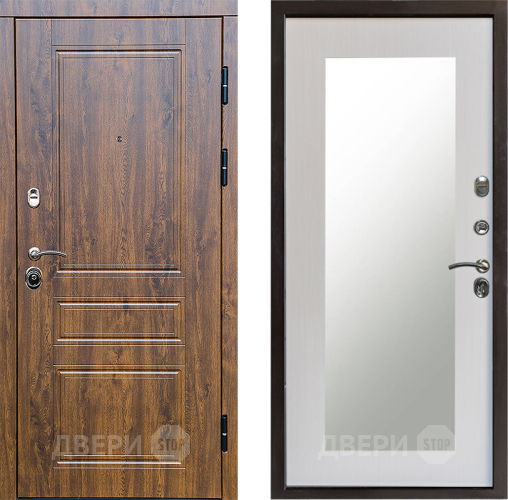 Входная металлическая Дверь Престиж Классика Дуб Зеркло Пастораль Лиственница белая в Истра