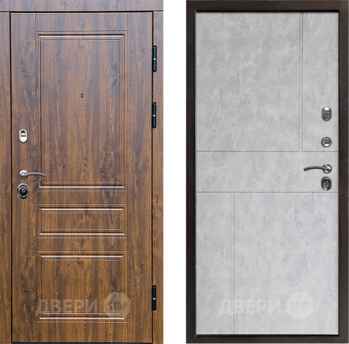 Входная металлическая Дверь Престиж Классика Дуб Горизонт Бетон светлый в Истра