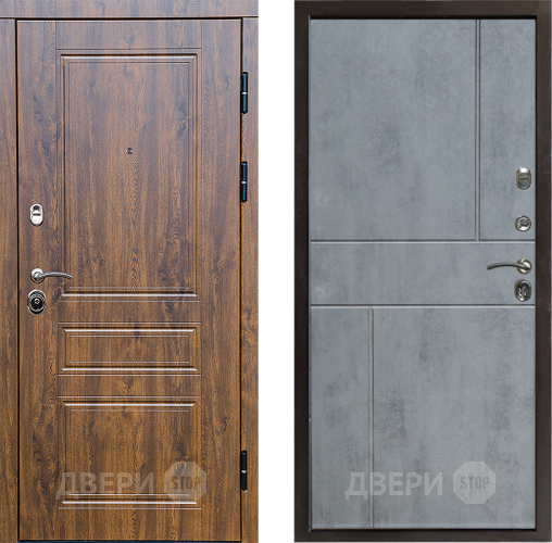 Входная металлическая Дверь Престиж Классика Дуб Горизонт Бетон темный в Истра