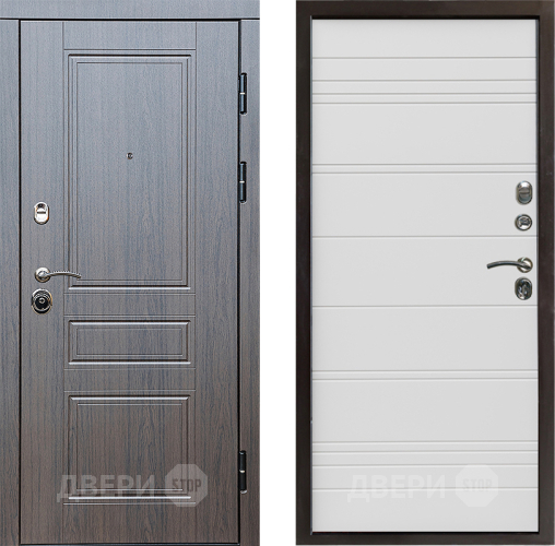 Входная металлическая Дверь Престиж Классика Венге Line Белый в Истра