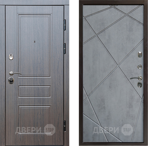 Входная металлическая Дверь Престиж Классика Венге Лучи Бетон темный в Истра