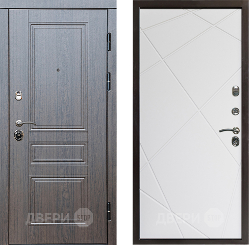 Входная металлическая Дверь Престиж Классика Венге Лучи Бетон белый в Истра