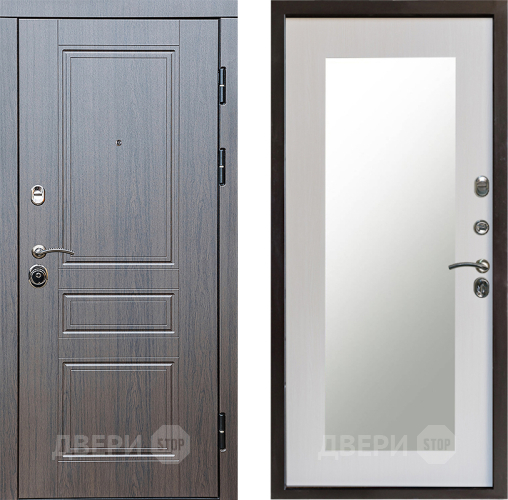 Входная металлическая Дверь Престиж Классика Венге Зеркло Пастораль Лиственница белая в Истра
