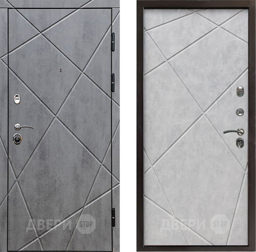 Входная металлическая Дверь Престиж Лучи Лучи Бетон светлый в Истра