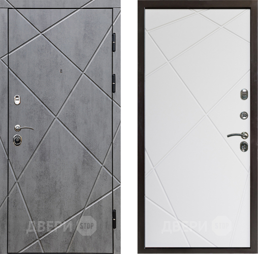 Входная металлическая Дверь Престиж Лучи Лучи Бетон белый в Истра