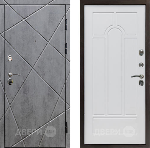 Входная металлическая Дверь Престиж Лучи Арка Белое дерево в Истра