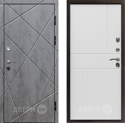 Входная металлическая Дверь Престиж Лучи Горизонт Бетон белый в Истра