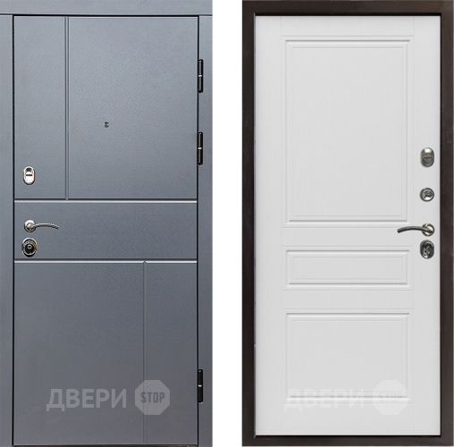 Входная металлическая Дверь Престиж Горизонт Грэй Классика Лиственница белая в Истра