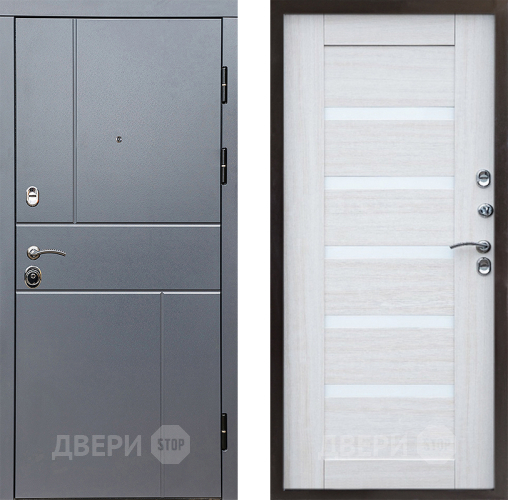 Входная металлическая Дверь Престиж Горизонт Грэй Царга Лиственница белая в Истра