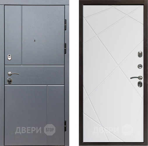 Входная металлическая Дверь Престиж Горизонт Грэй Лучи Бетон белый в Истра