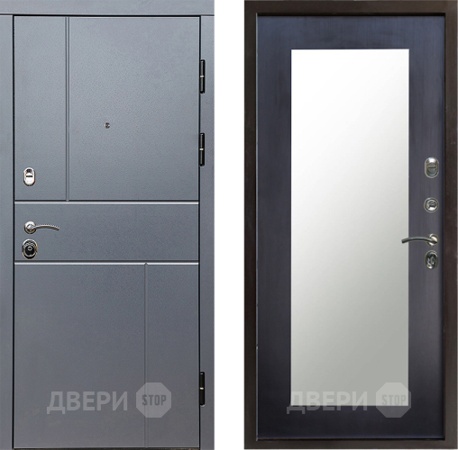 Входная металлическая Дверь Престиж Горизонт Грэй Зеркло Пастораль Венге в Истра