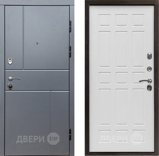 Входная металлическая Дверь Престиж Горизонт Грэй Спарта Белое дерево в Истра