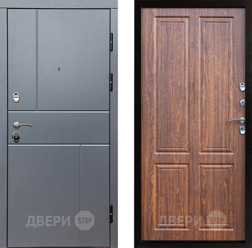 Входная металлическая Дверь Престиж Горизонт Грэй Премиум Орех светлый в Истра