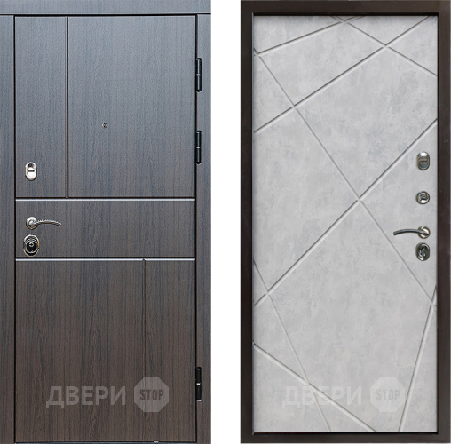 Входная металлическая Дверь Престиж Горизонт Венге Лучи Бетон светлый в Истра