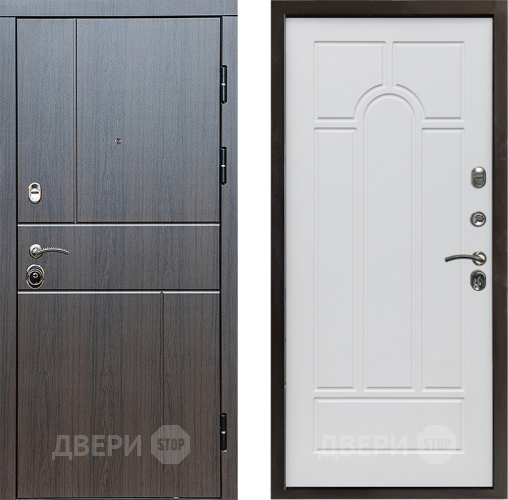 Входная металлическая Дверь Престиж Горизонт Венге Арка Белое дерево в Истра