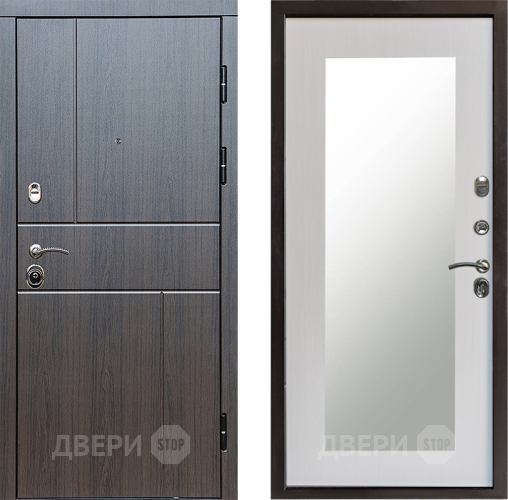Входная металлическая Дверь Престиж Горизонт Венге Зеркло Пастораль Лиственница белая в Истра