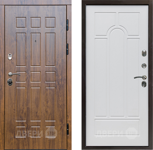 Входная металлическая Дверь Престиж Стандарт Арка Белое дерево в Истра