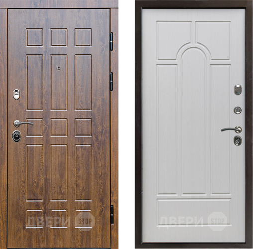 Входная металлическая Дверь Престиж Стандарт Арка Лиственница белая в Истра