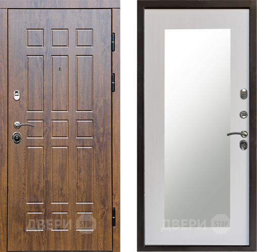 Входная металлическая Дверь Престиж Стандарт Зеркло Пастораль Лиственница белая в Истра