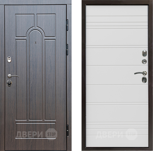 Входная металлическая Дверь Престиж Арка Line Белый в Истра