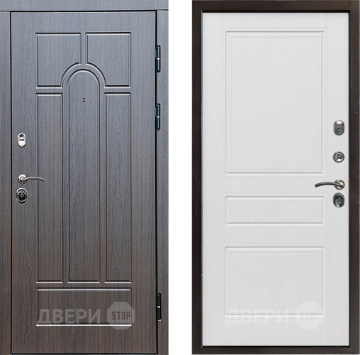 Входная металлическая Дверь Престиж Арка Классика Белое дерево в Истра