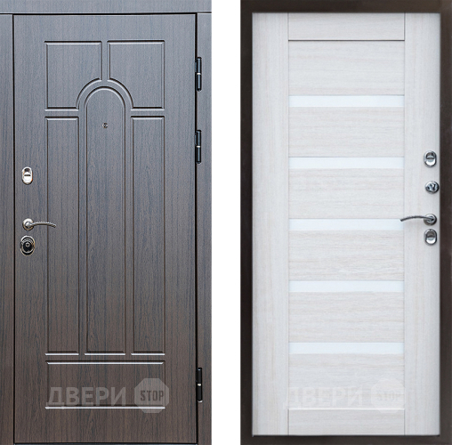 Входная металлическая Дверь Престиж Арка Царга Лиственница белая в Истра