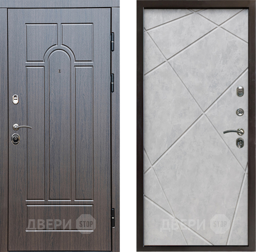 Входная металлическая Дверь Престиж Арка Лучи Бетон светлый в Истра