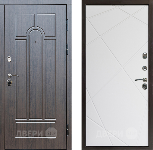 Входная металлическая Дверь Престиж Арка Лучи Бетон белый в Истра