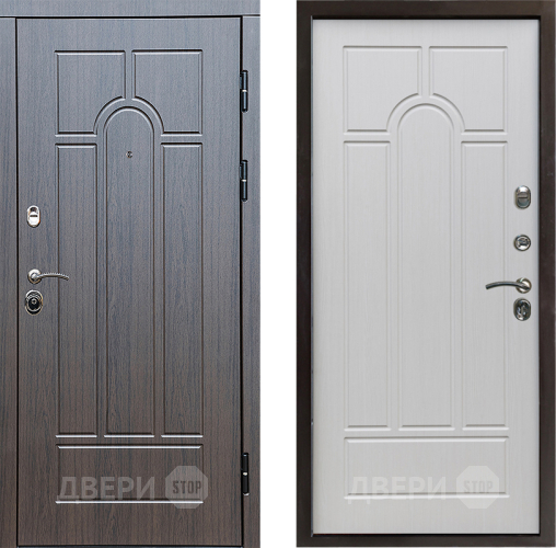 Входная металлическая Дверь Престиж Арка Арка Лиственница белая в Истра