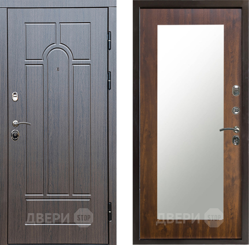 Входная металлическая Дверь Престиж Арка Зеркло Пастораль Дуб в Истра