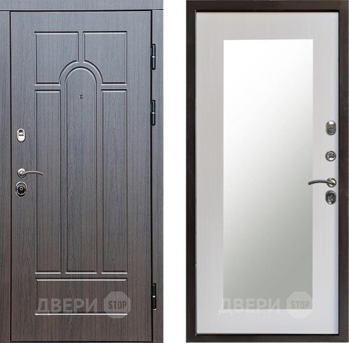 Входная металлическая Дверь Престиж Арка Зеркло Пастораль Лиственница белая в Истра