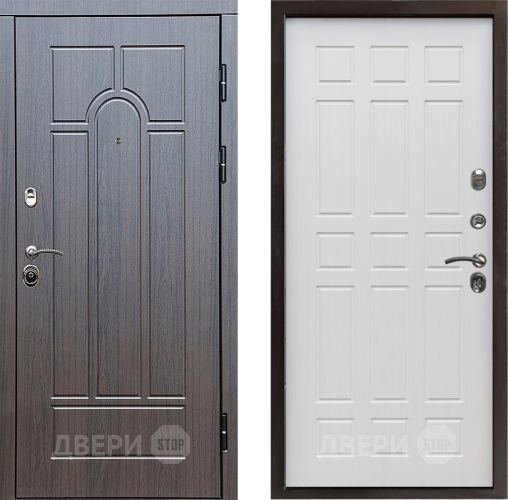 Входная металлическая Дверь Престиж Арка Спарта Лиственница белая в Истра