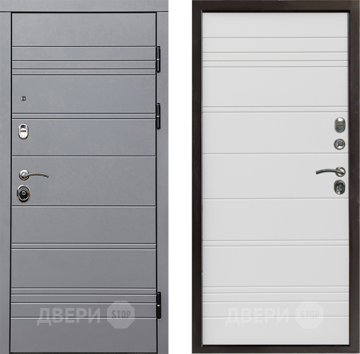 Входная металлическая Дверь Престиж Линия Грэй Line Белый в Истра