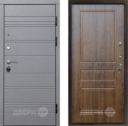 Входная металлическая Дверь Престиж Линия Грэй Классика Дуб в Истра