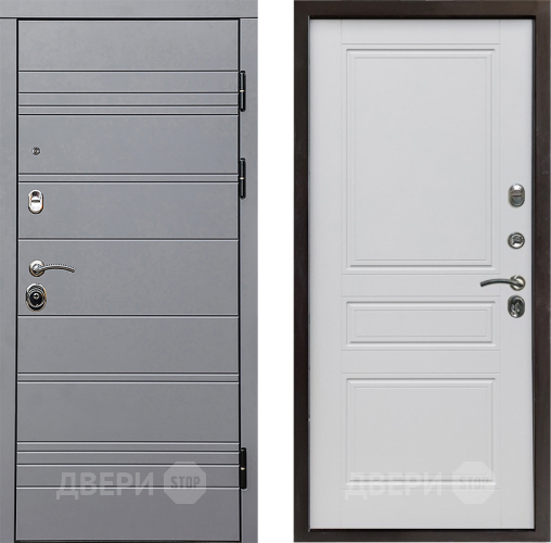 Входная металлическая Дверь Престиж Линия Грэй Классика Белый матовый в Истра