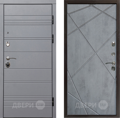 Входная металлическая Дверь Престиж Линия Грэй Лучи Бетон темный в Истра