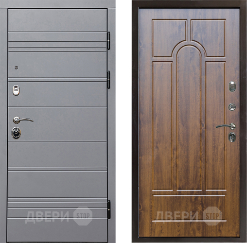 Входная металлическая Дверь Престиж Линия Грэй Арка Дуб в Истра