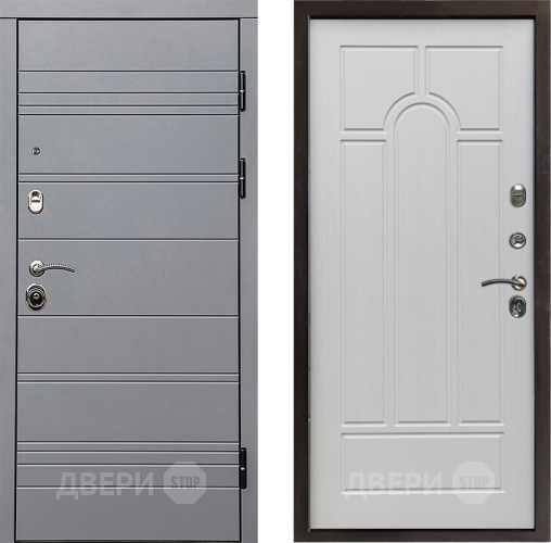 Входная металлическая Дверь Престиж Линия Грэй Арка Лиственница белая в Истра