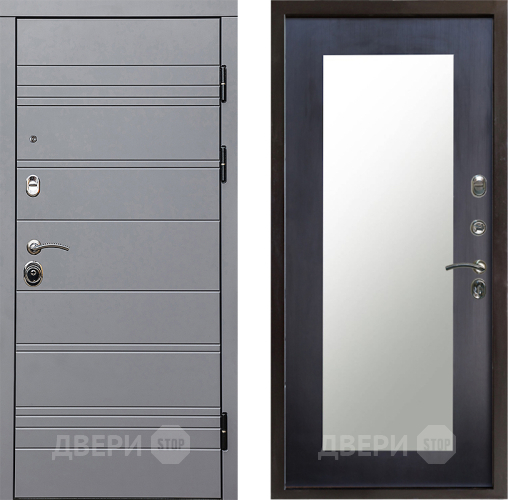 Входная металлическая Дверь Престиж Линия Грэй Зеркло Пастораль Венге в Истра
