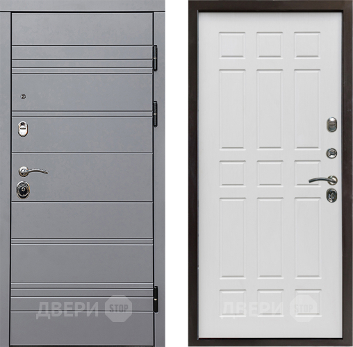 Входная металлическая Дверь Престиж Линия Грэй Спарта Белое дерево в Истра