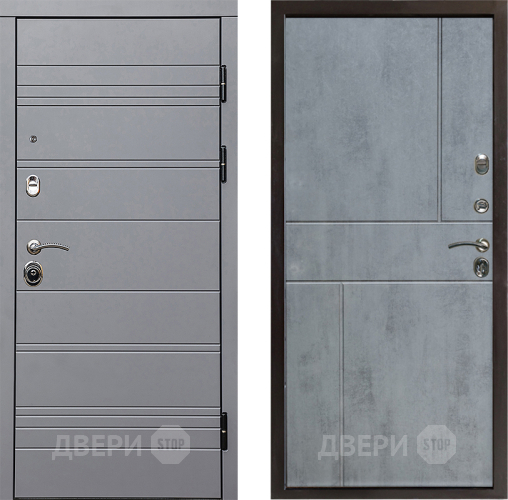 Входная металлическая Дверь Престиж Линия Грэй Горизонт Бетон темный в Истра
