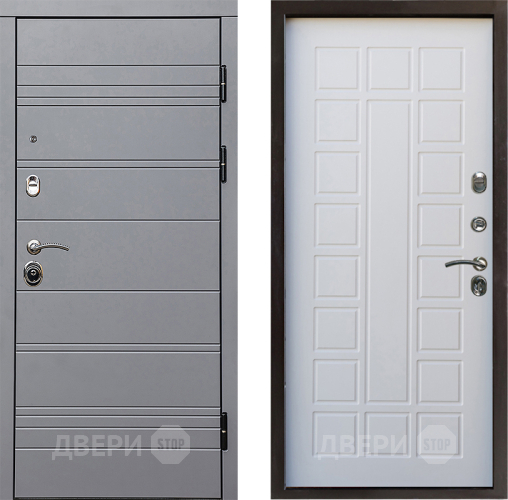 Входная металлическая Дверь Престиж Линия Грэй Престиж Белое дерево в Истра