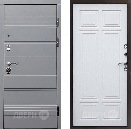 Входная металлическая Дверь Престиж Линия Грэй Премиум Лиственница белая в Истра