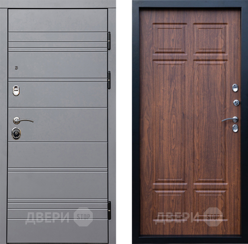 Входная металлическая Дверь Престиж Линия Грэй Премиум Орех темный в Истра