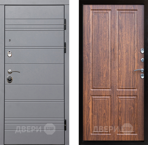 Входная металлическая Дверь Престиж Линия Грэй Премиум Орех светлый в Истра