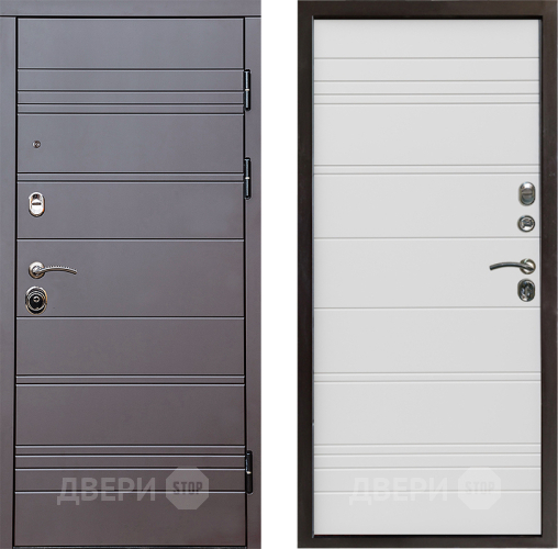 Входная металлическая Дверь Престиж Линия Браун Line Белый в Истра