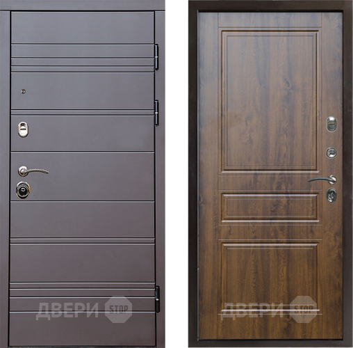 Входная металлическая Дверь Престиж Линия Браун Классика Дуб в Истра