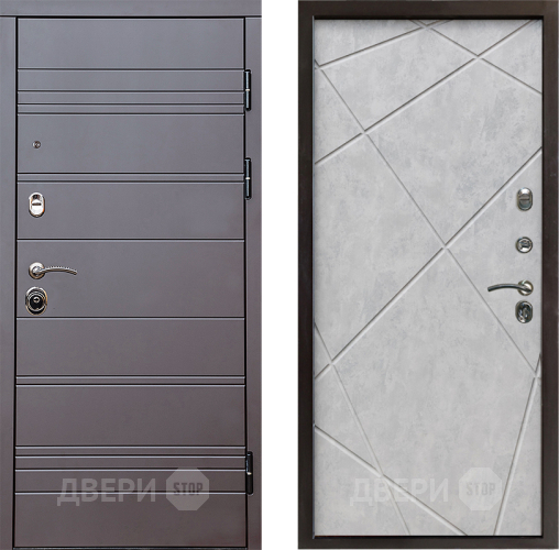 Входная металлическая Дверь Престиж Линия Браун Лучи Бетон светлый в Истра