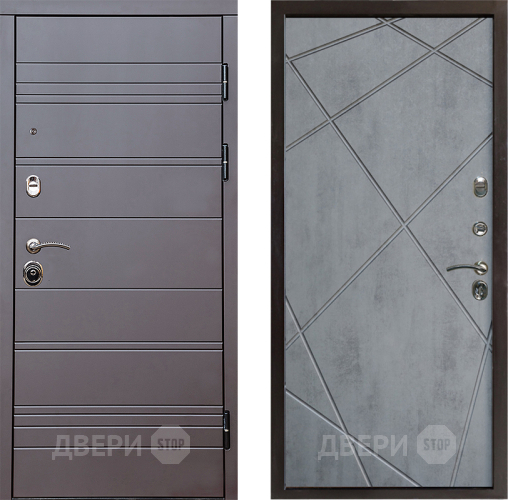 Входная металлическая Дверь Престиж Линия Браун Лучи Бетон темный в Истра